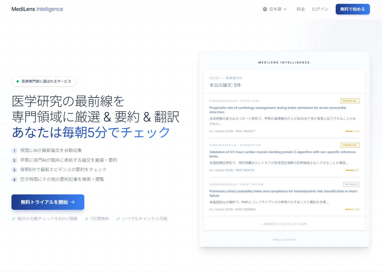 MediLens Intelligence Screenshot
